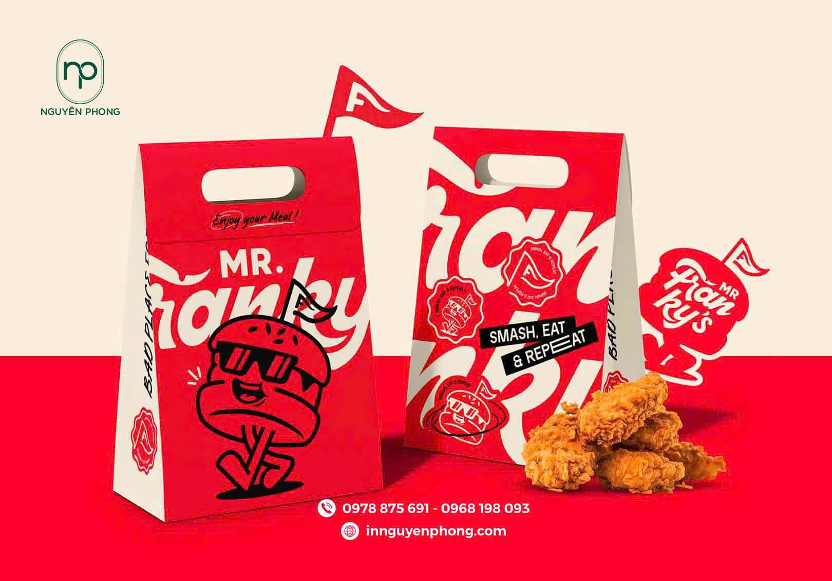 Mẫu túi giấy đựng gà nổi bật 